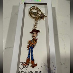 Disney Toy Story Sheriff Woody Keychain Bag Charm Star Gold Charms #4007